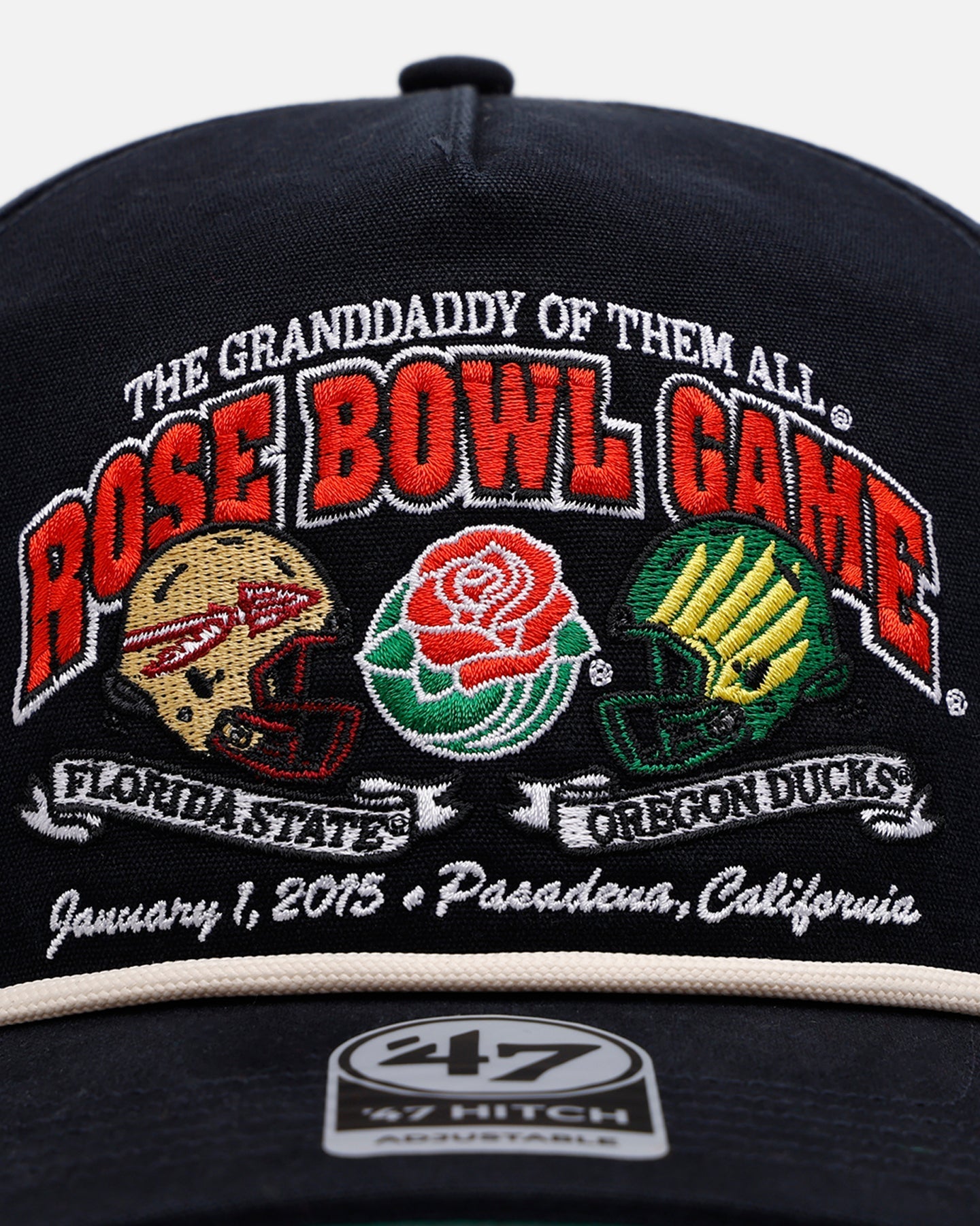 47 Brand Oregon Ducks Vs. Florida State Seminoles 'Vintage Bowl Game 2.0' 2015 Rose Bowl Hitch Snapback Vintage Black