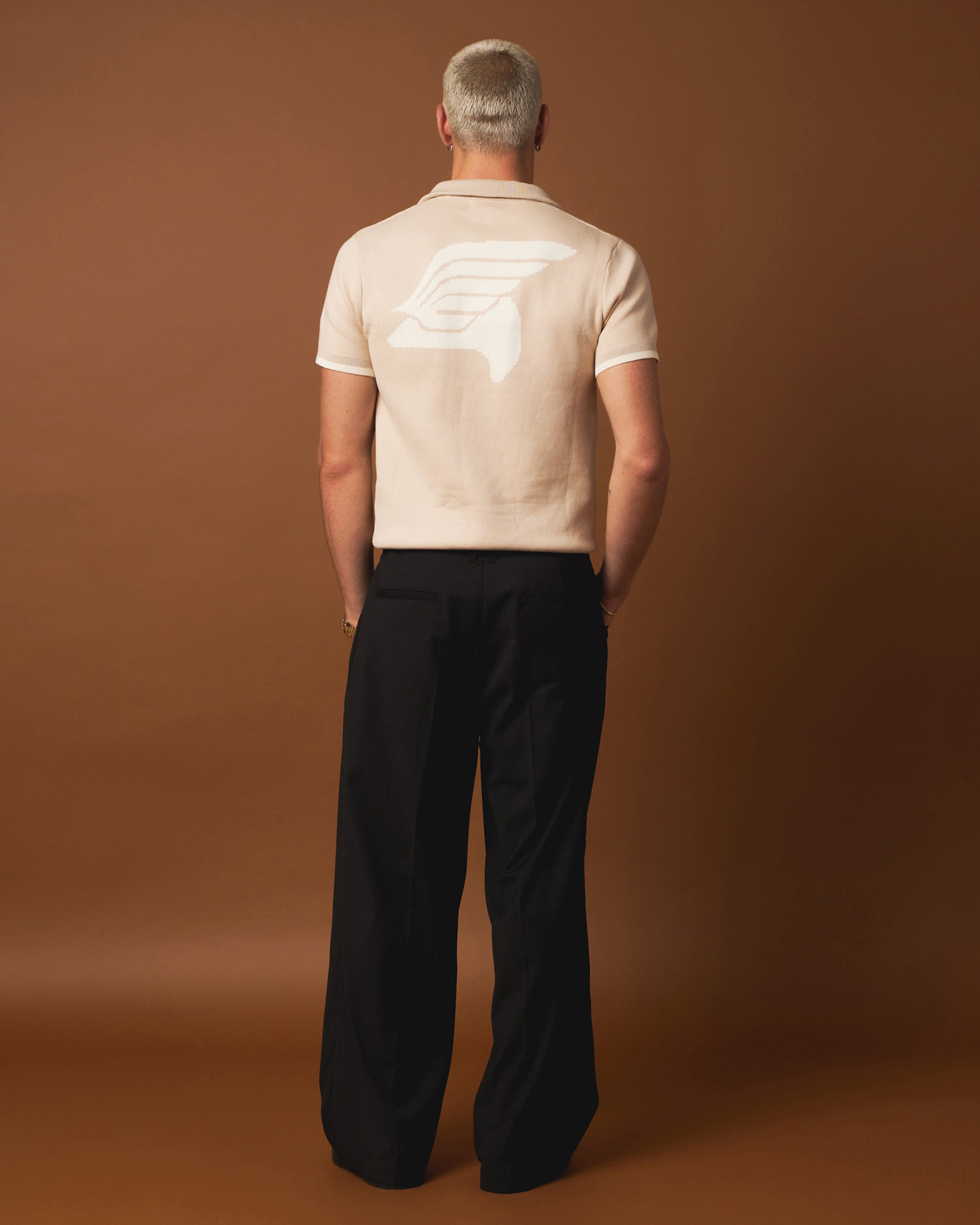 404 Knit Cycling Polo Shirt Tan