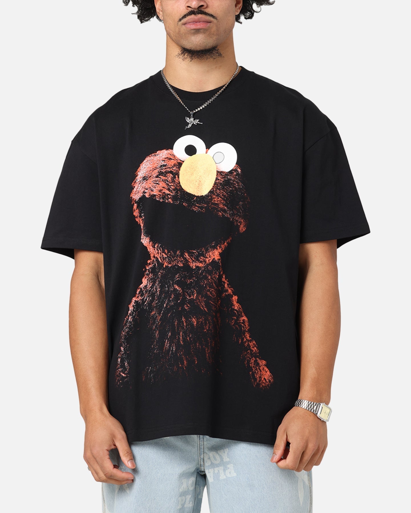 American Thrift X Sesame Street Elmo Grail Heavy T-Shirt Black