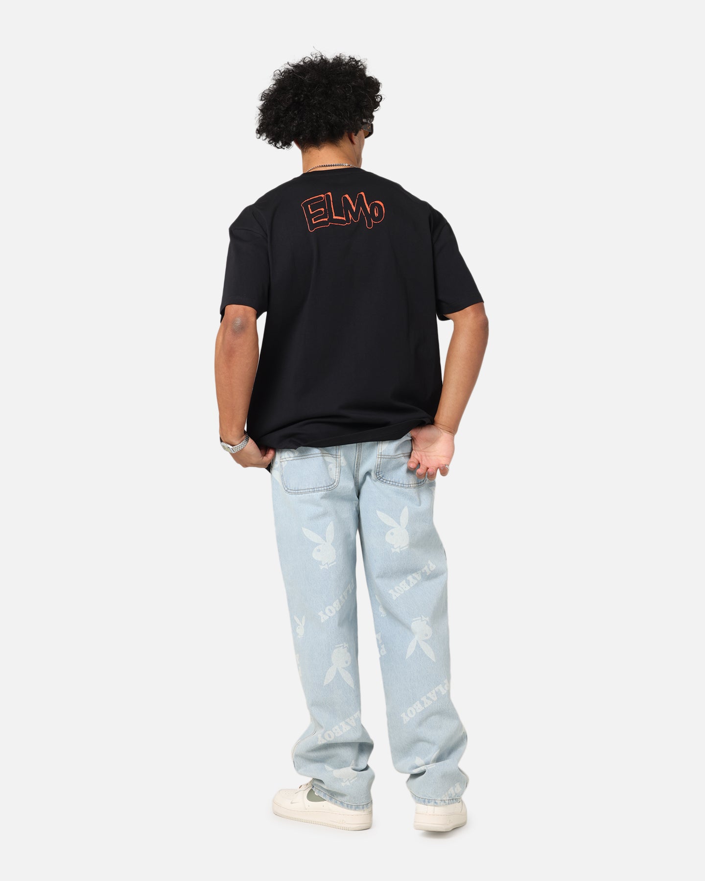 American Thrift X Sesame Street Elmo Grail Heavy T-Shirt Black