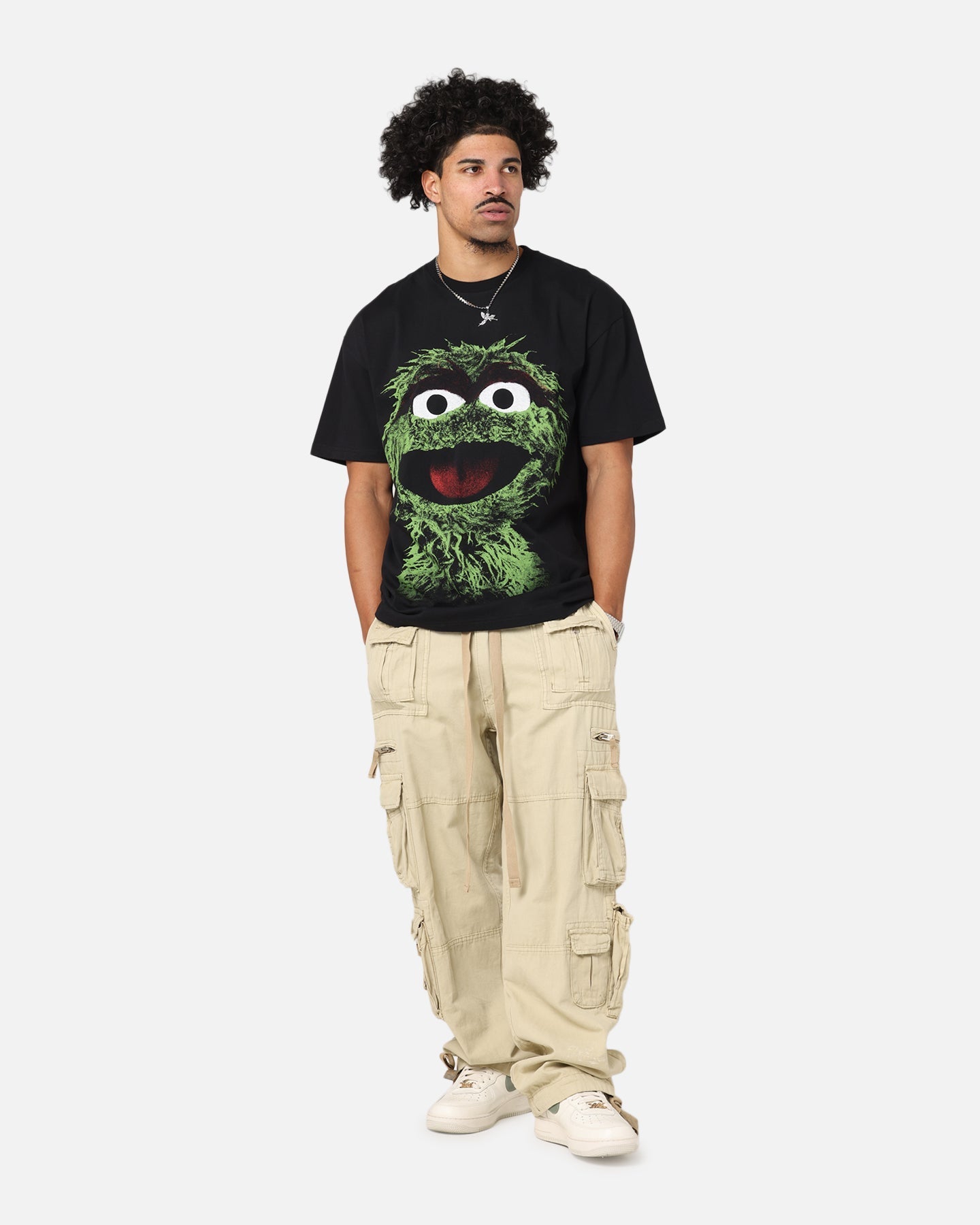 American Thrift X Sesame Street Oscar The Grouch Grail Heavy T-Shirt Black
