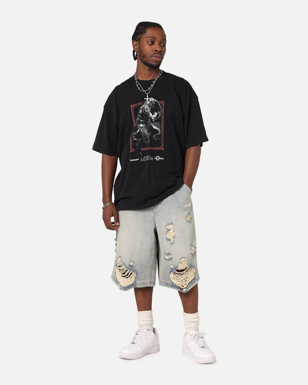 73 Studio X The Elder Scrolls V: Skyrim Aludin Vintage T-Shirt Black Acidwash