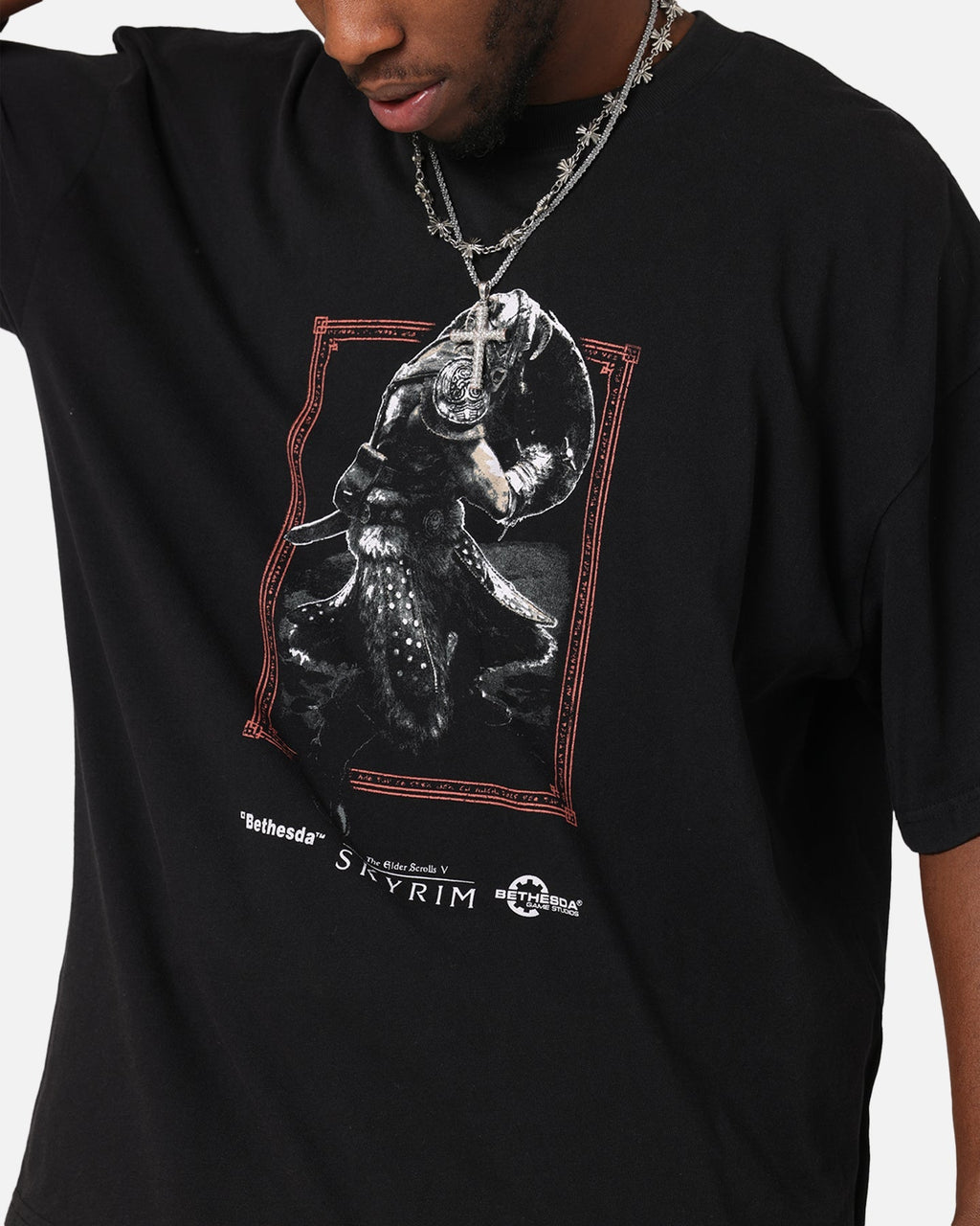 73 Studio X The Elder Scrolls V: Skyrim Aludin Vintage T-Shirt Black Acidwash