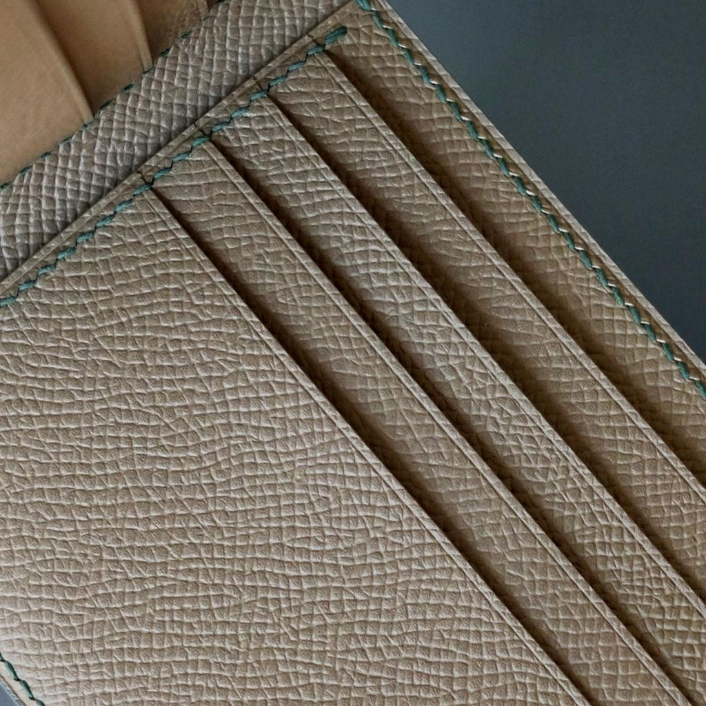 Green x Taupe bifold wallet