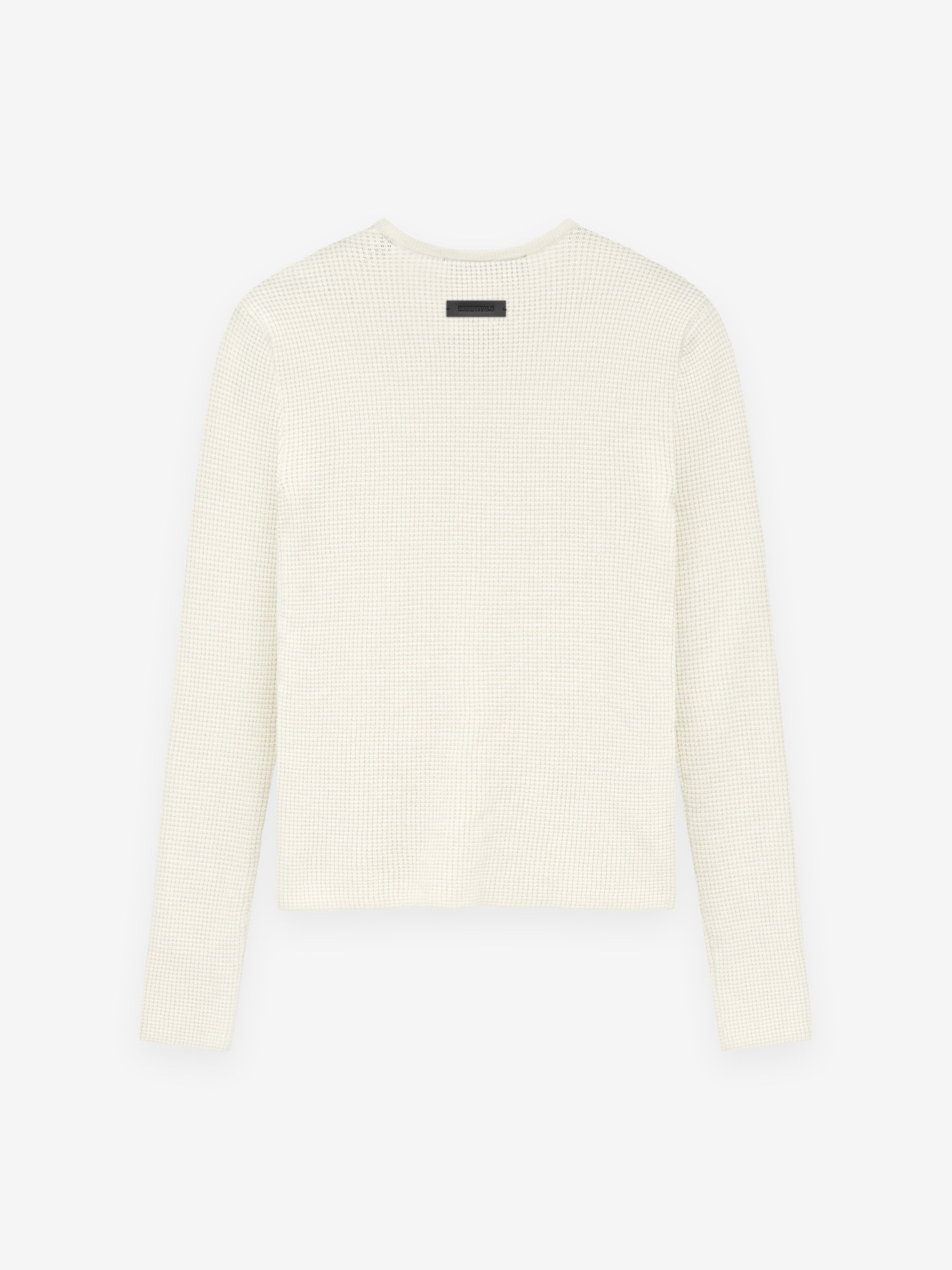 Womens Waffle Fitted Long Sleeve Sweater