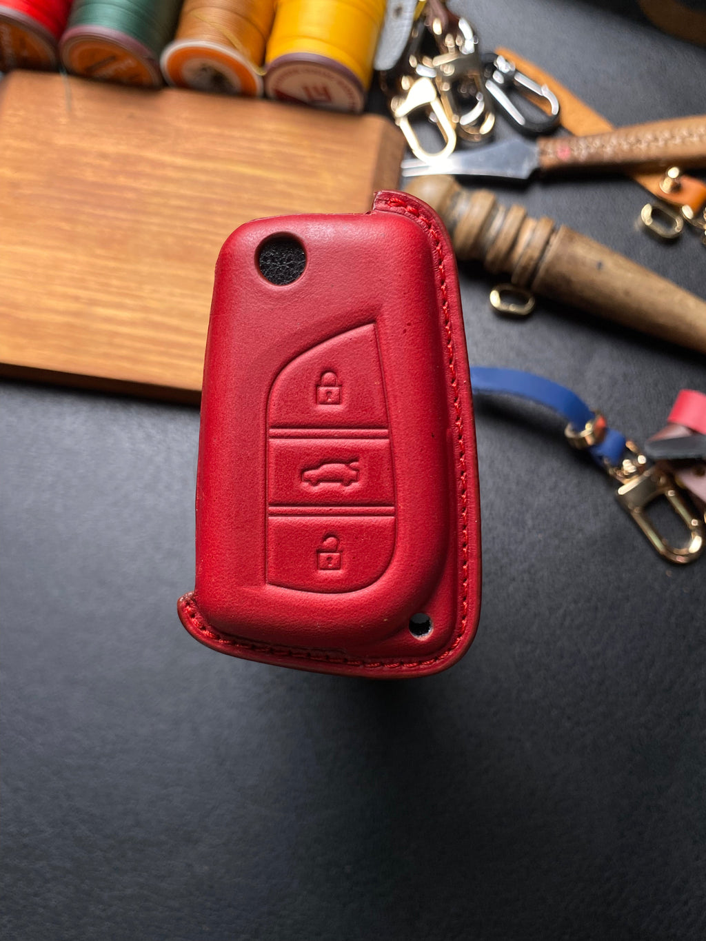 Leather Key Case for Ford Everest, Titanium