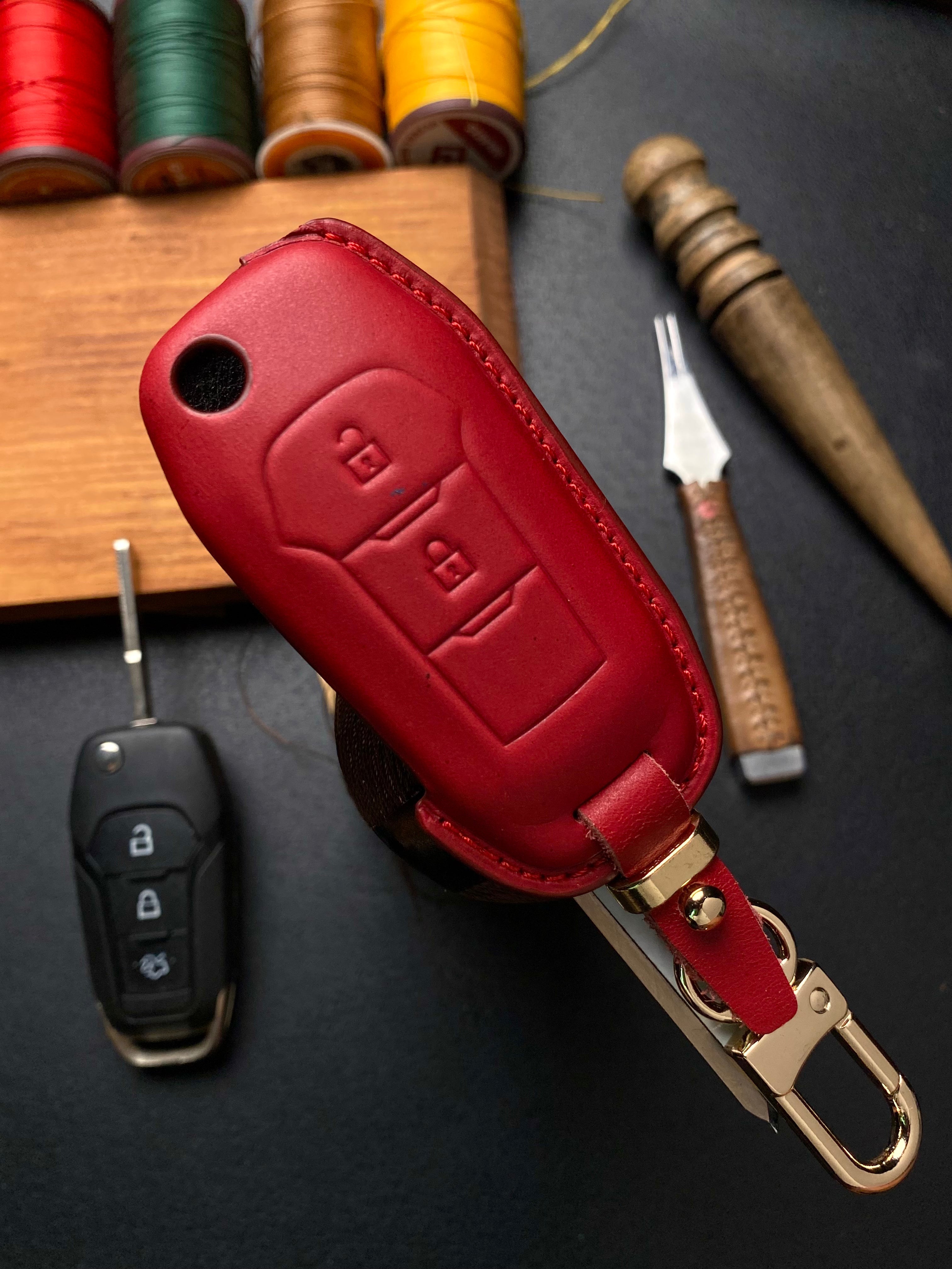 Leather Key Case for Ford Wildtrak, Ranger XLS, XLT (2018–2021)