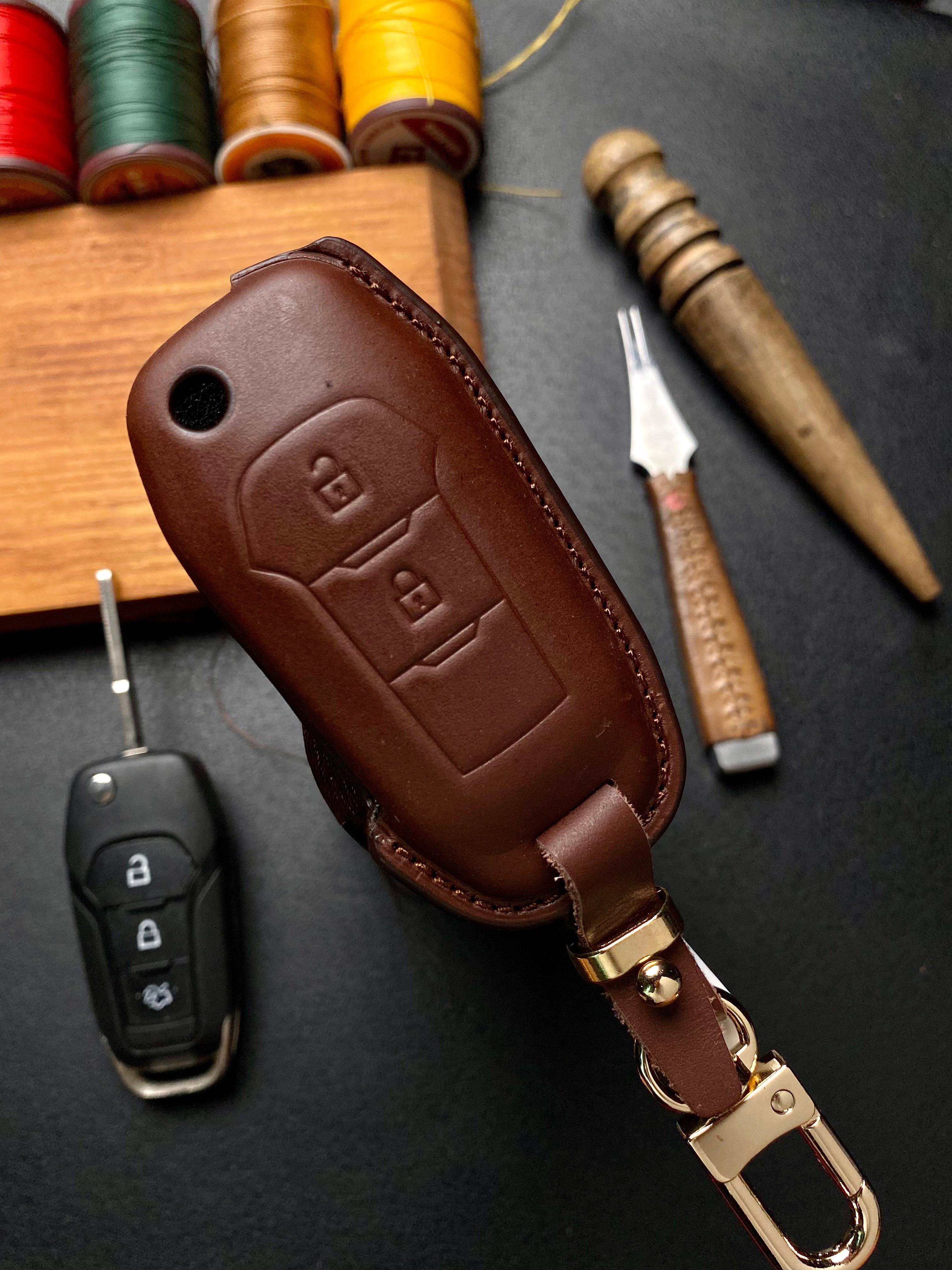 Leather Key Case for Ford Wildtrak, Ranger XLS, XLT (2018–2021)