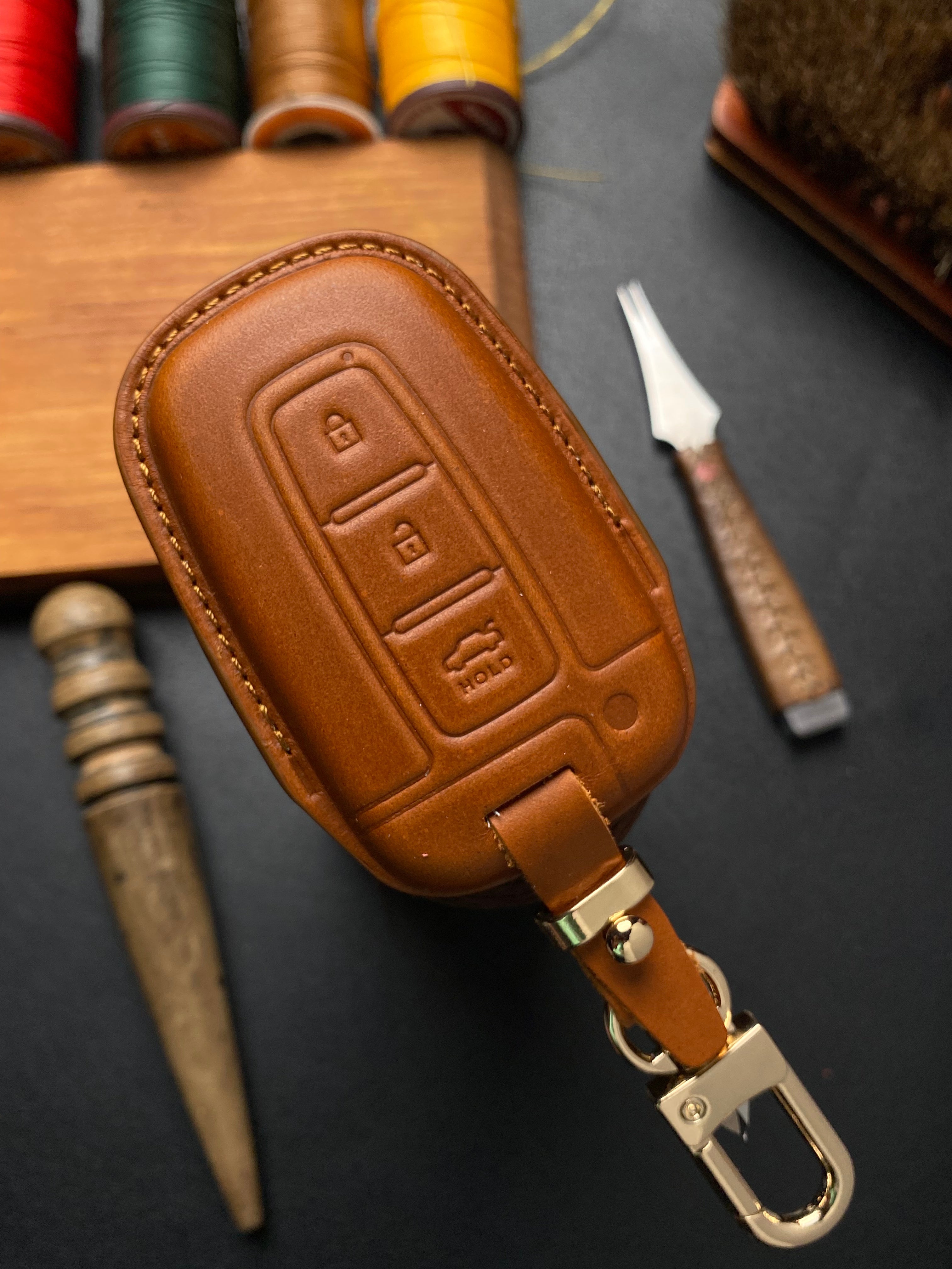 Leather Car Key Case for Hyundai Sonata