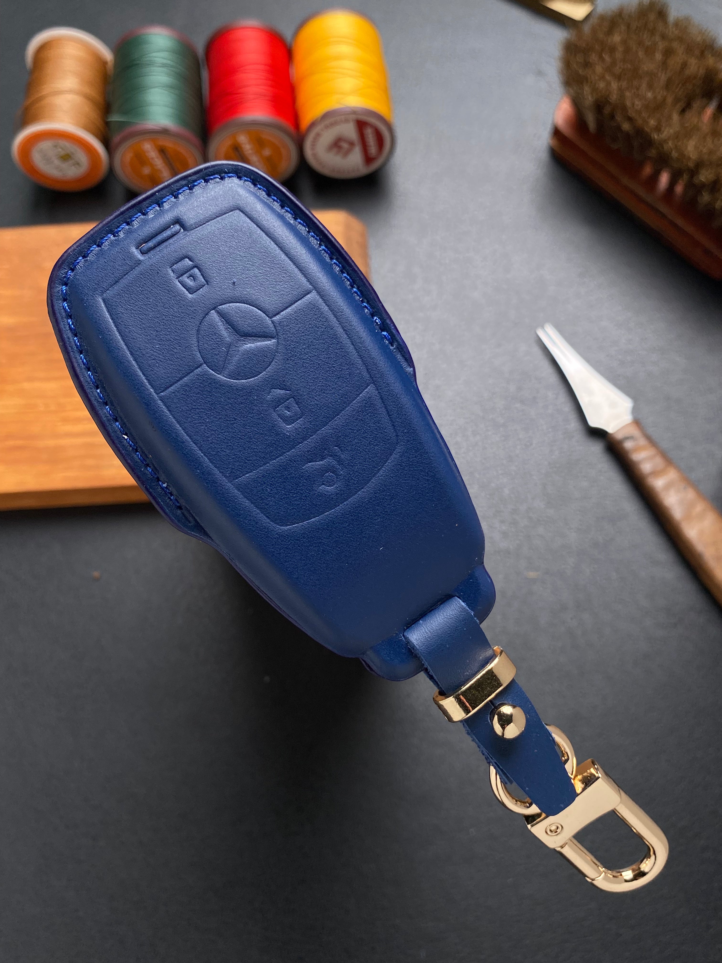 Leather Key Case for Mercedes C, E, S-Class (2018–2021)