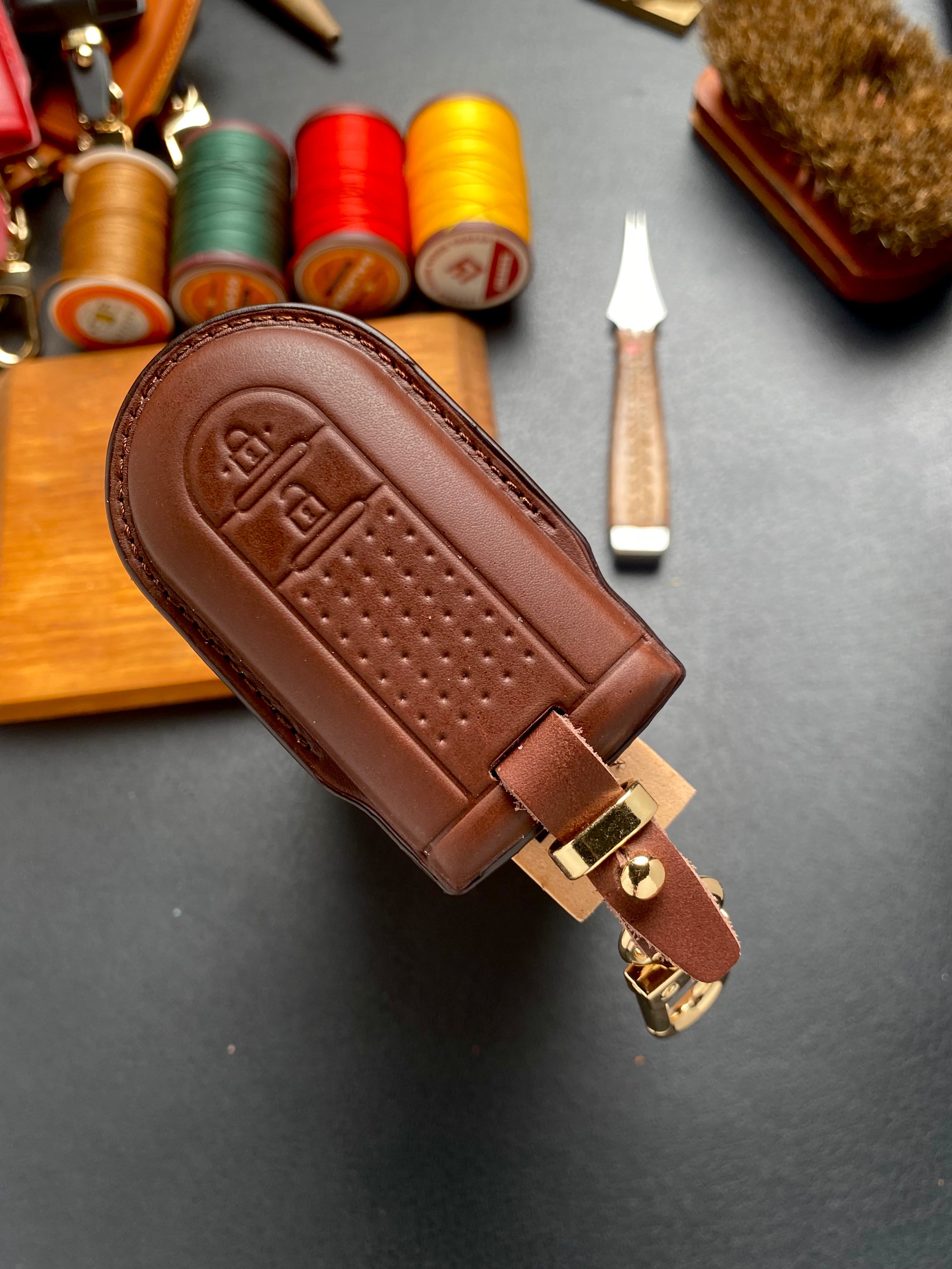 Leather Key Case for Toyota WIGO, Rush (2018-2022)