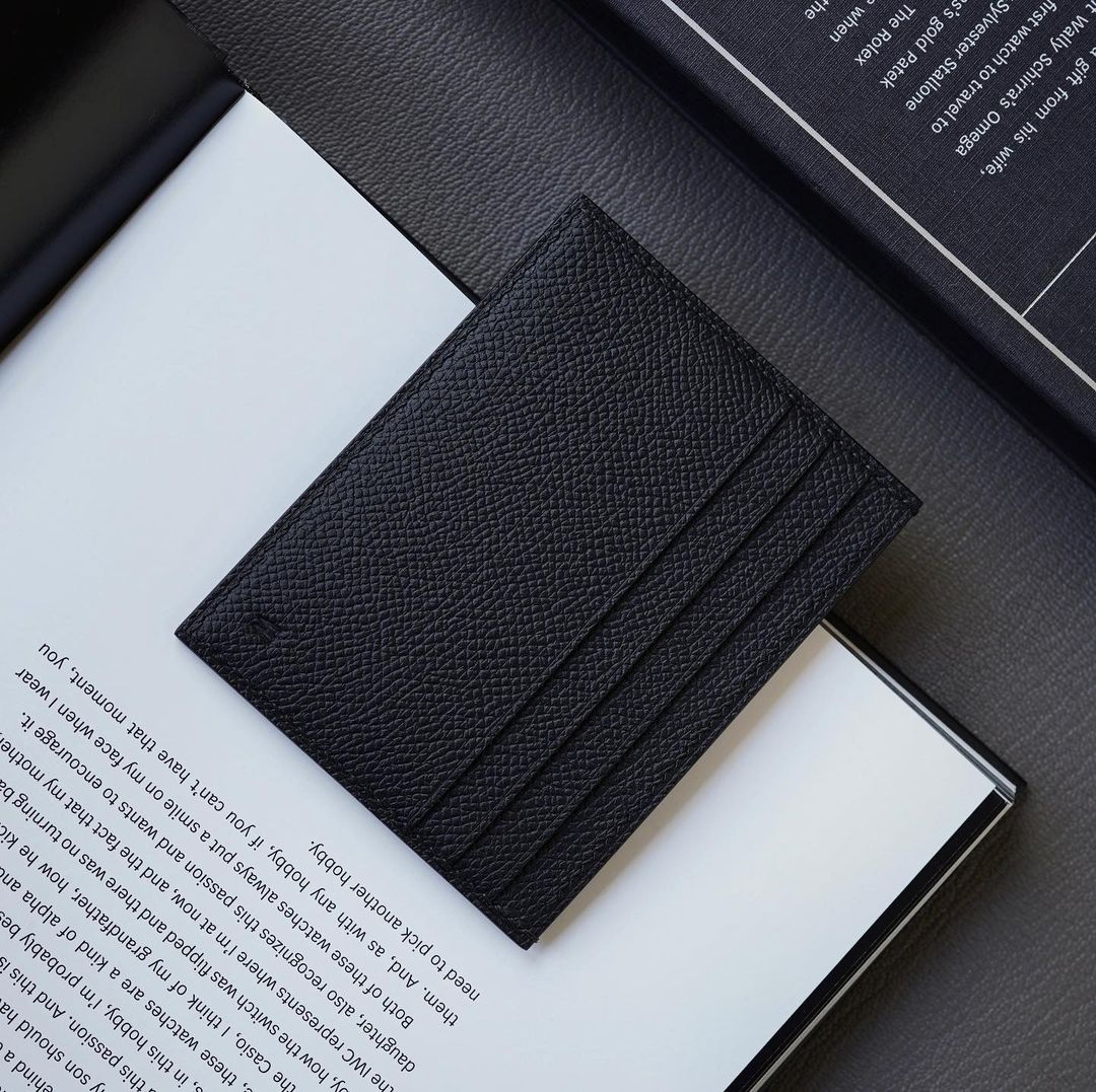 Black x Bordeaux Flat card holder