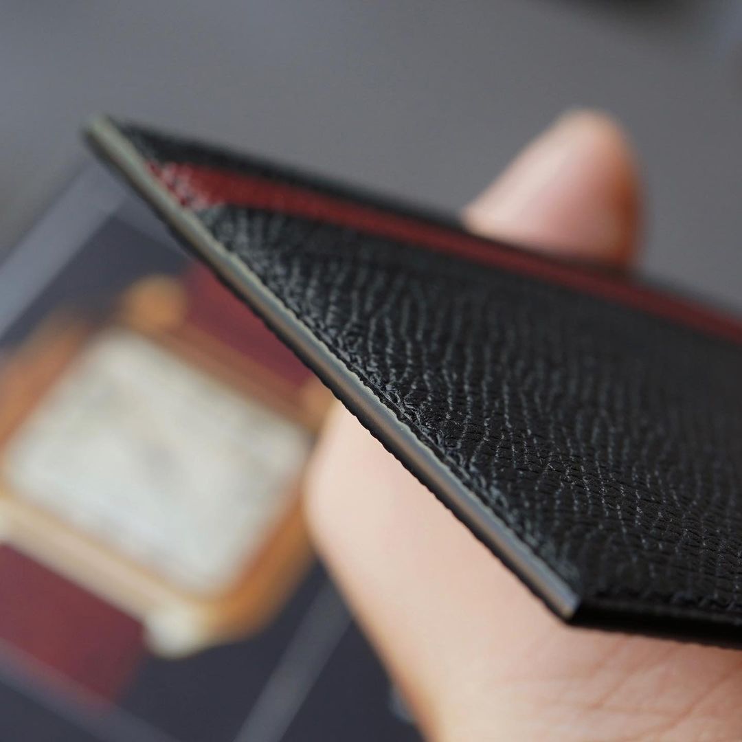 Black x Bordeaux Flat card holder