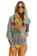 5 STRIPE HOODIE - HEATHER GREY 2
