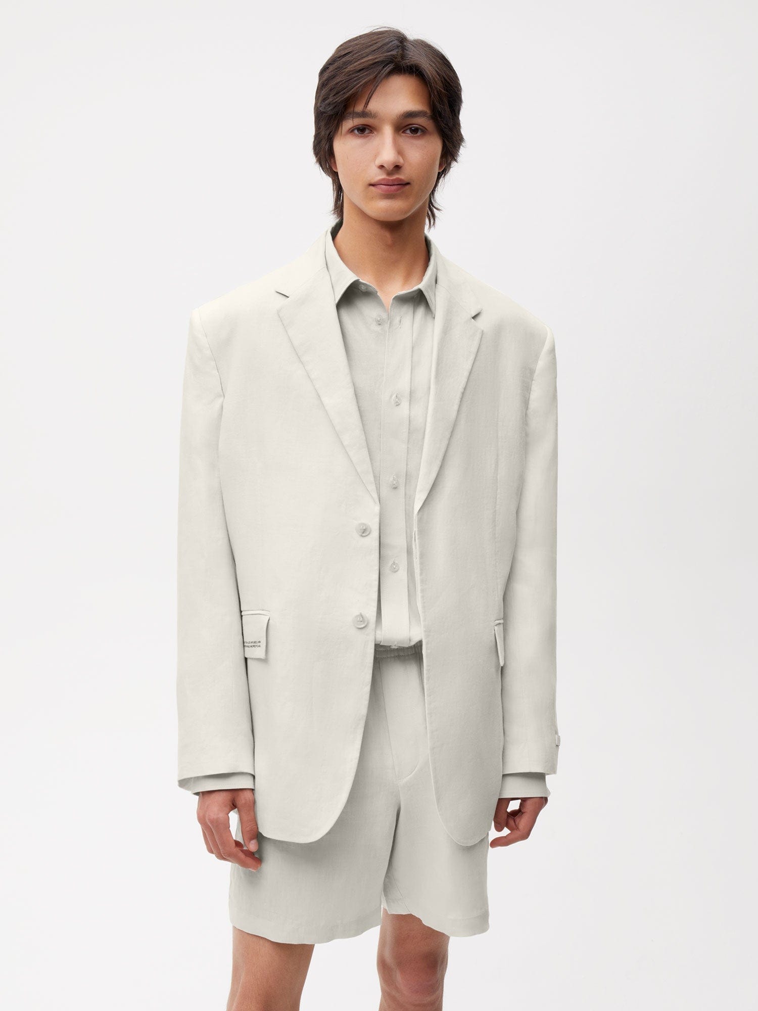 Aloe Linen Tailored Blazer—limestone