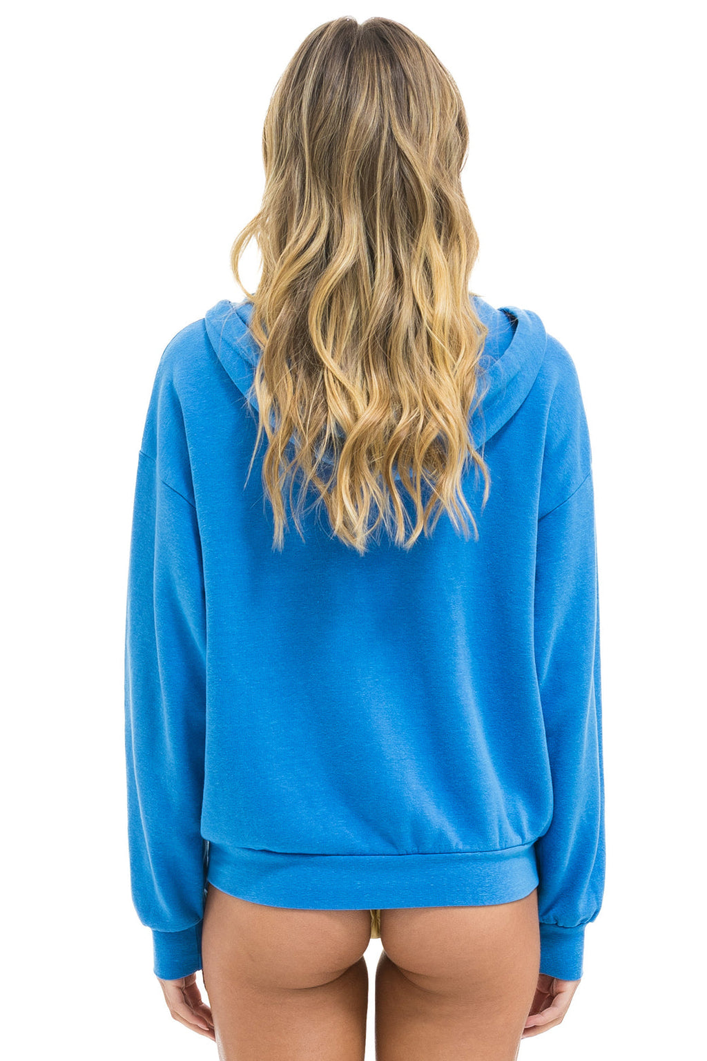 5 STRIPE RELAXED ZIP HOODIE - COBALT // NEON