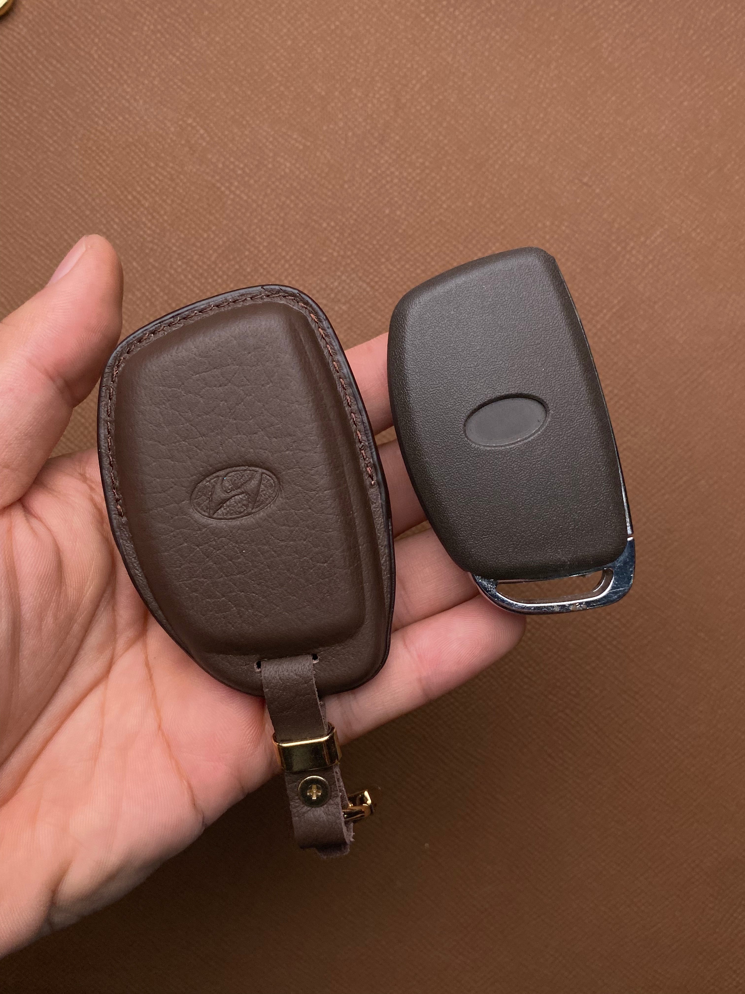 Leather Car Key Case for Hyundai Tucson, i10, Elantra (2018-2021) - HUYC3