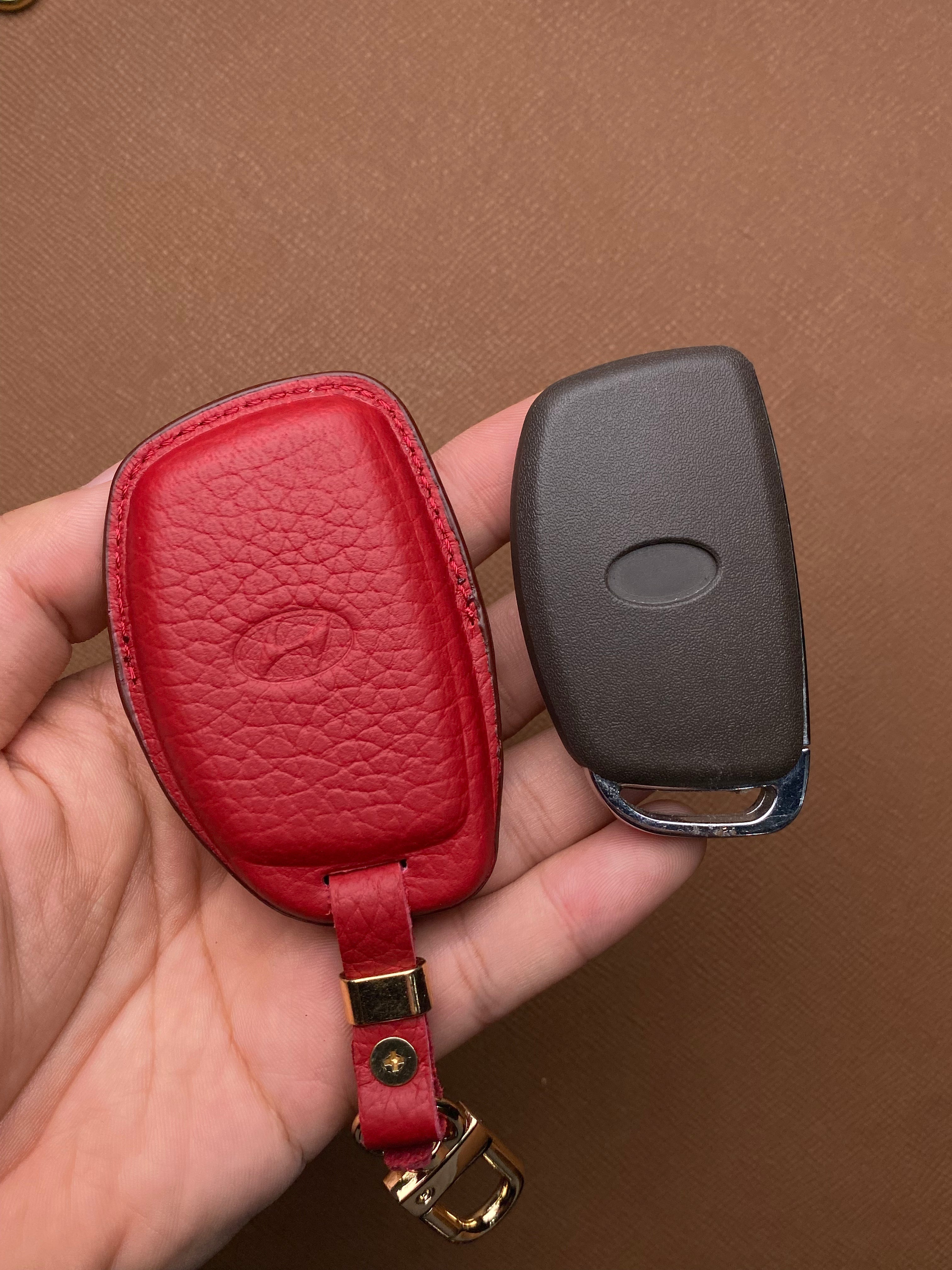 Leather Car Key Case for Hyundai Tucson, i10, Elantra (2018-2021) - HUYC3