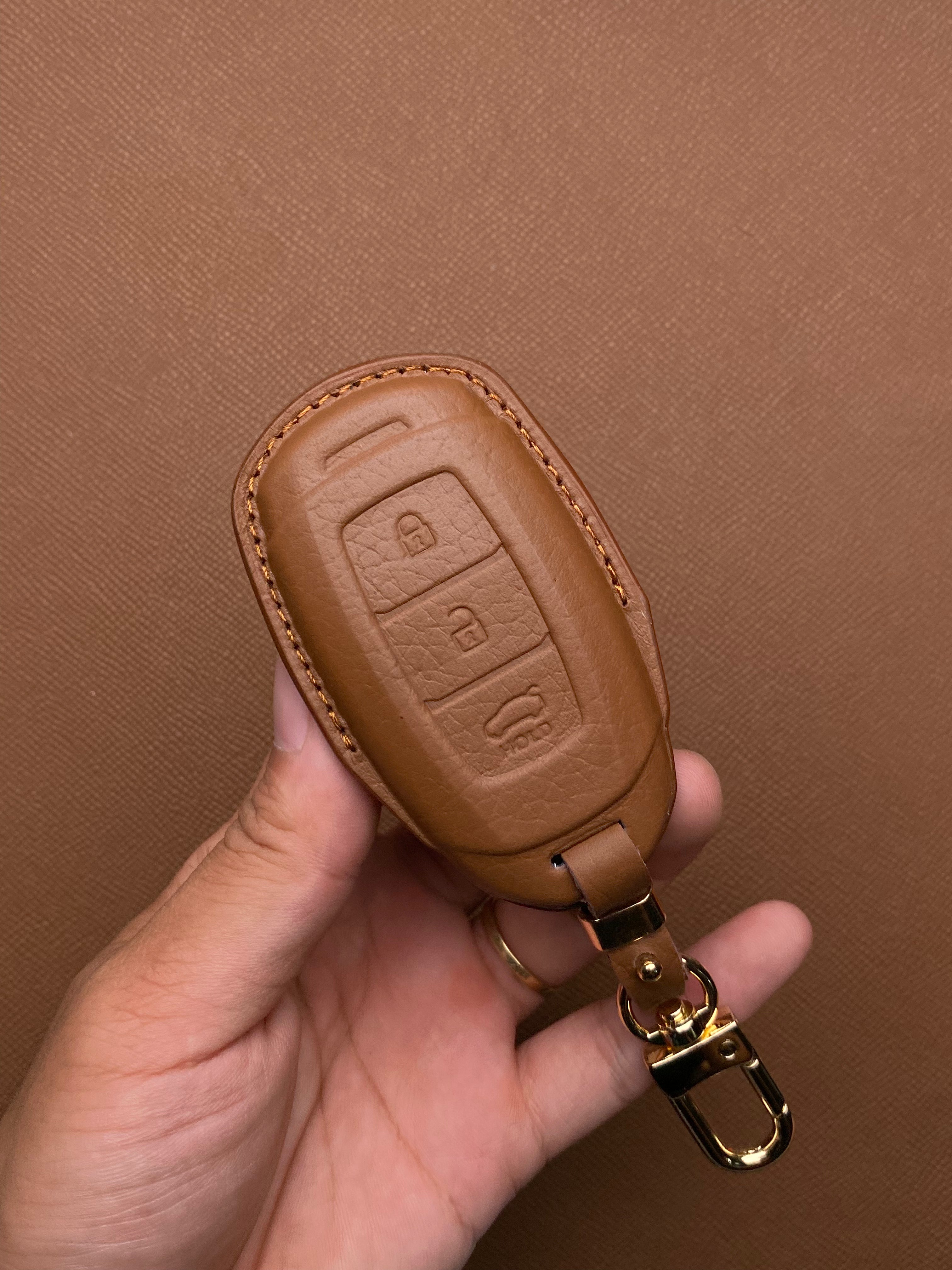 Leather Car Key Case for Hyundai Santa Fe, Kona, Accent (2019-2020) - HUYD3