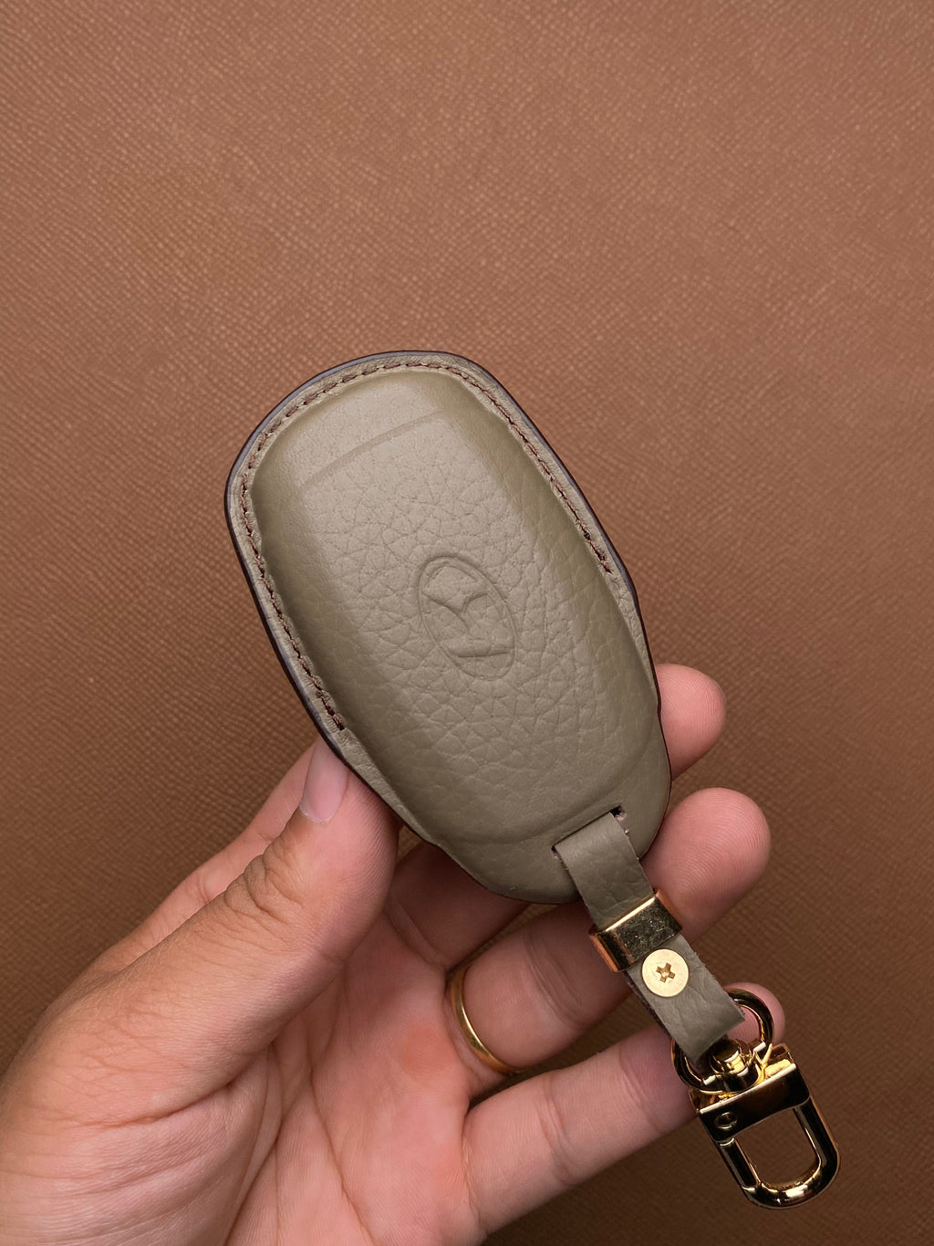 Leather Car Key Case for Hyundai Santa Fe, Kona, Accent (2019-2020) - HUYD3