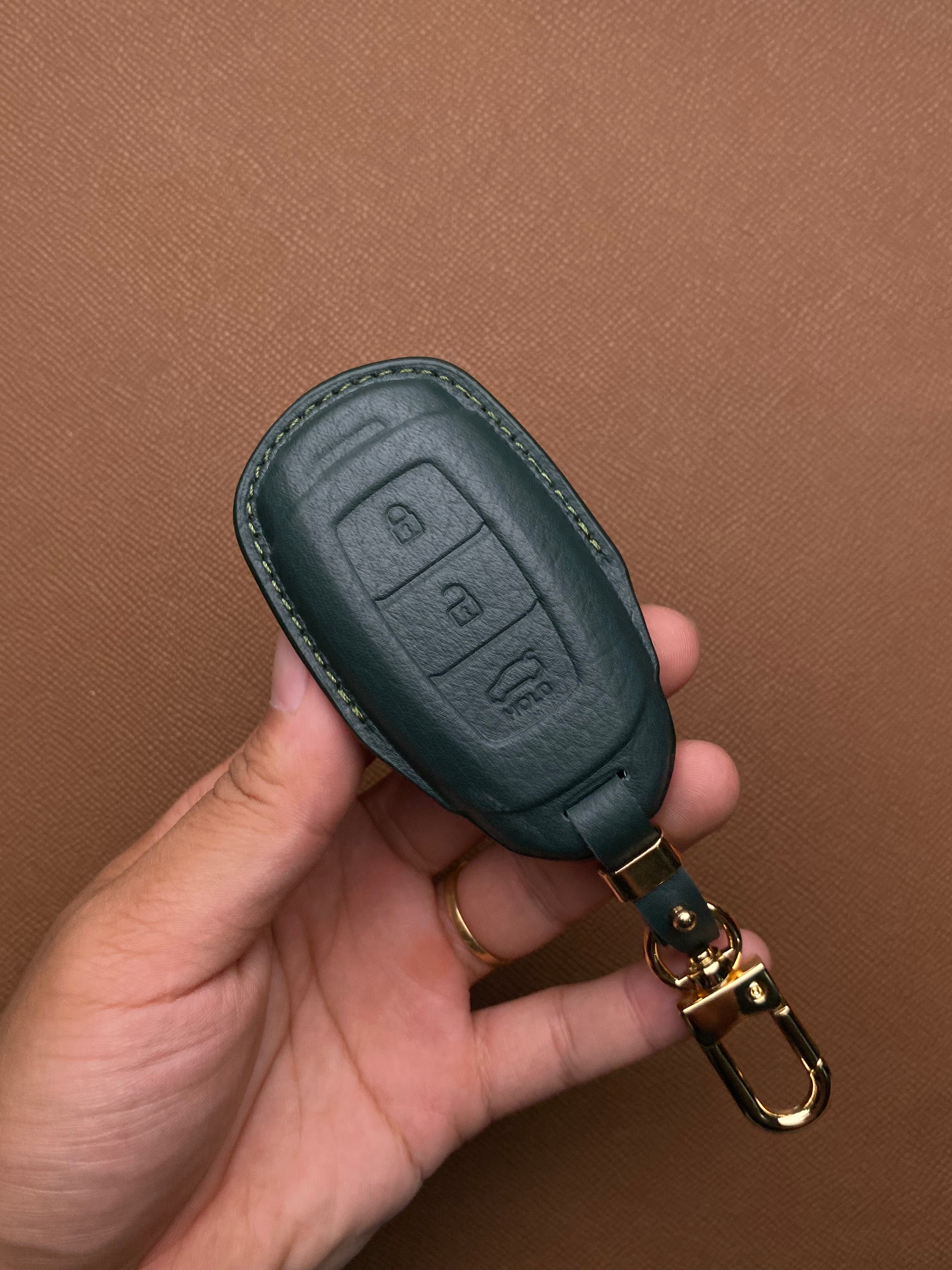 Leather Car Key Case for Hyundai Santa Fe, Kona, Accent (2019-2020) - HUYD3