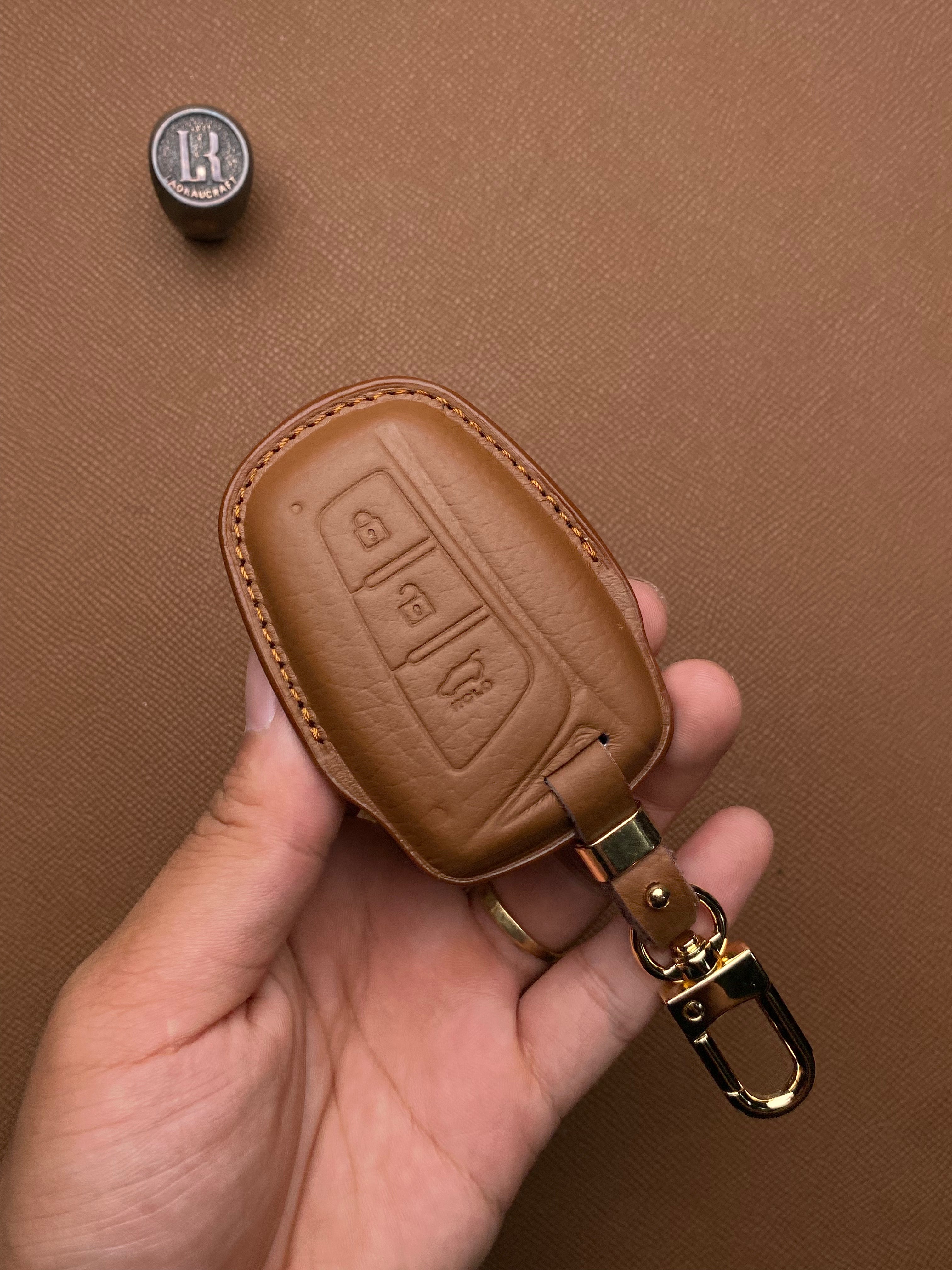 Leather Car Key Case for Hyundai Santa Fe (2013-2018) - HUY B3