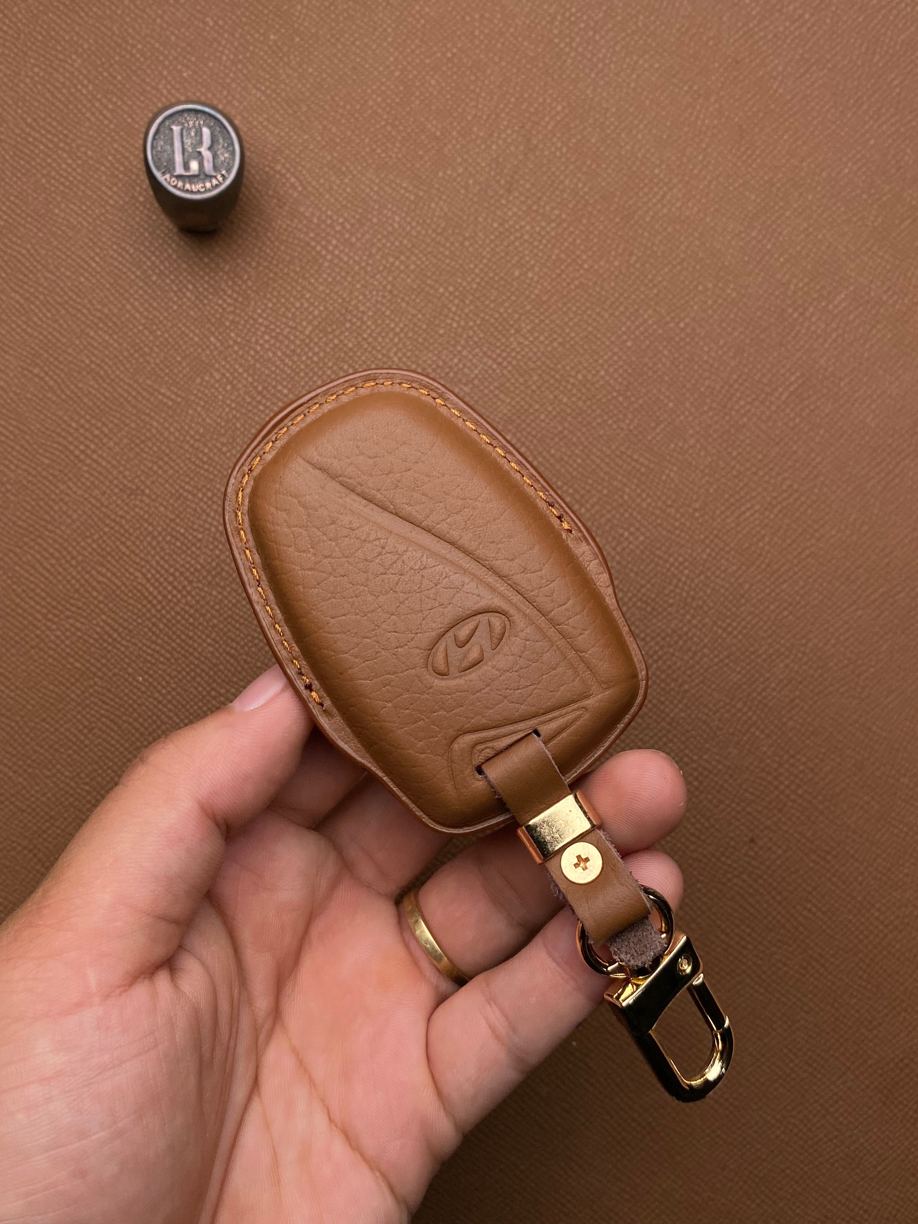 Leather Car Key Case for Hyundai Santa Fe (2013-2018) - HUY B3