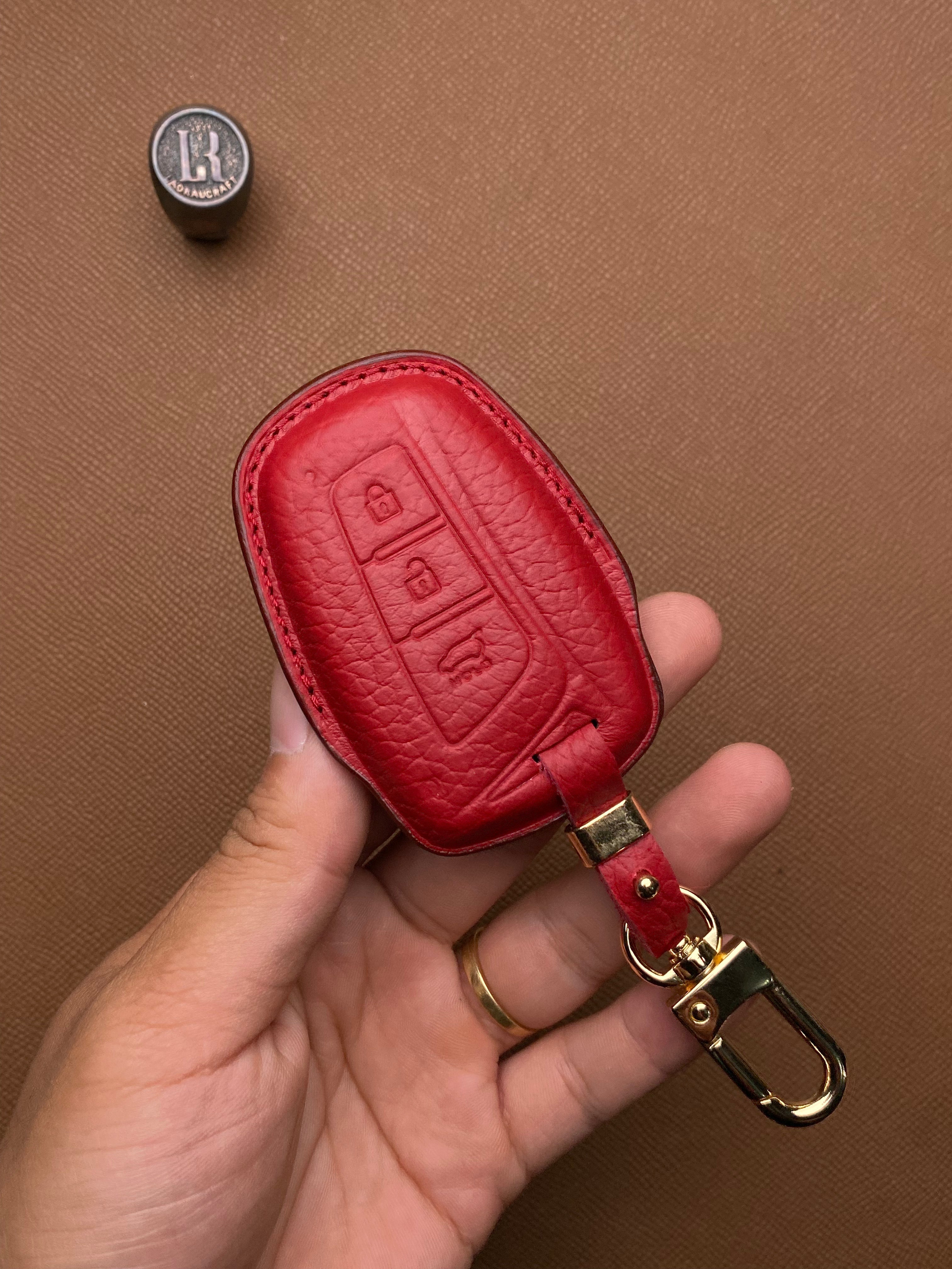 Leather Car Key Case for Hyundai Santa Fe (2013-2018) - HUY B3
