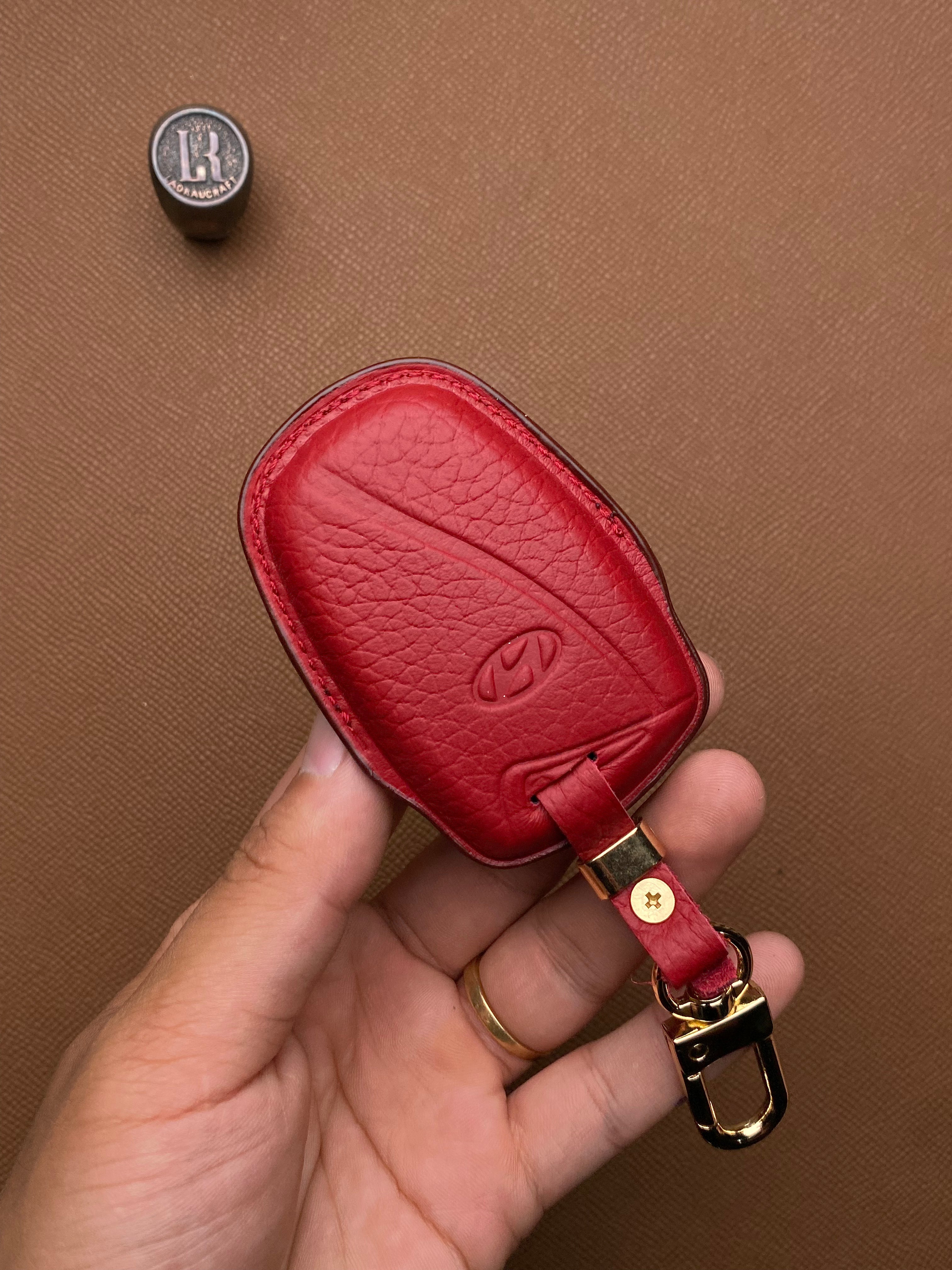 Leather Car Key Case for Hyundai Santa Fe (2013-2018) - HUY B3
