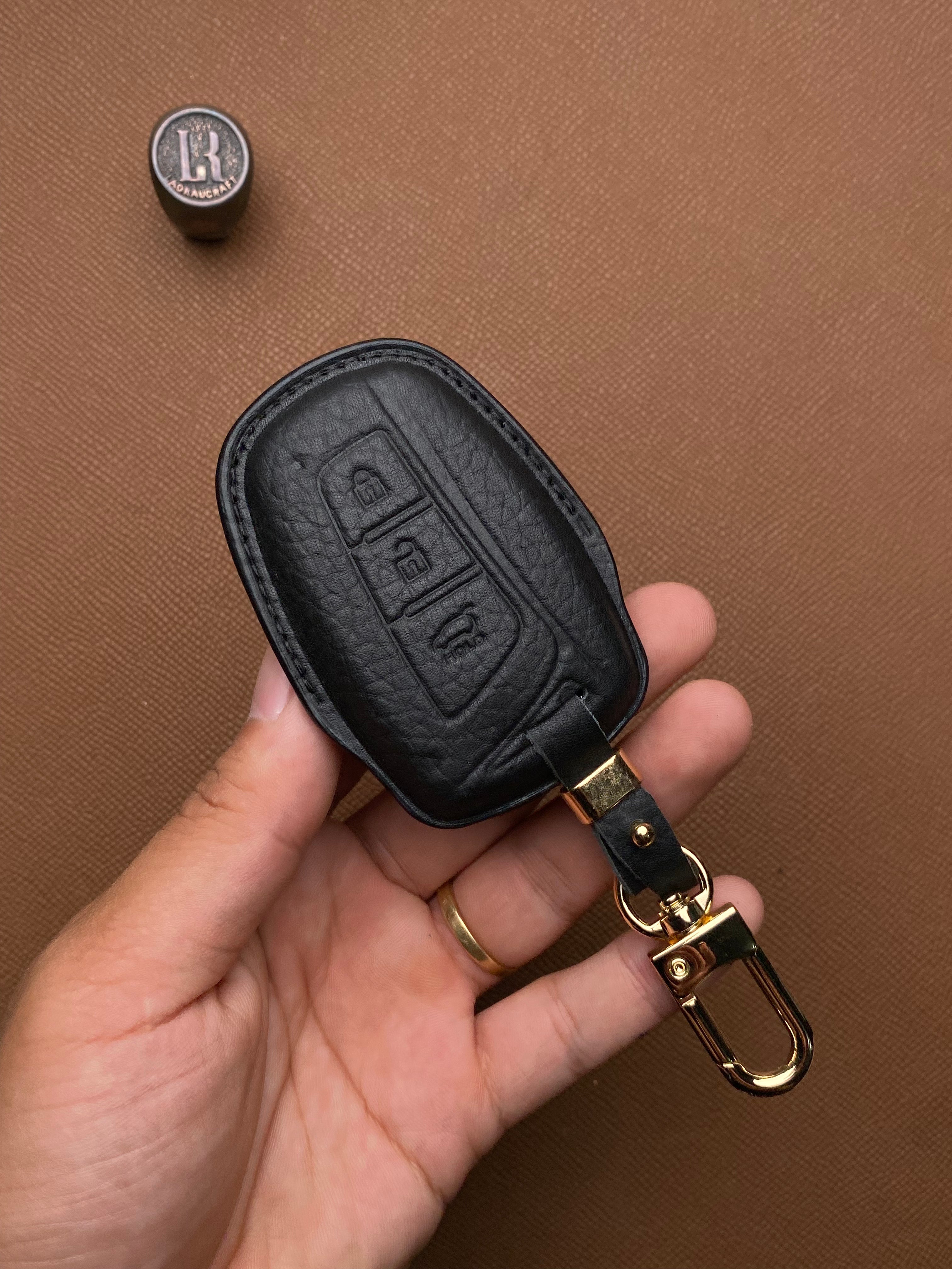 Leather Car Key Case for Hyundai Santa Fe (2013-2018) - HUY B3
