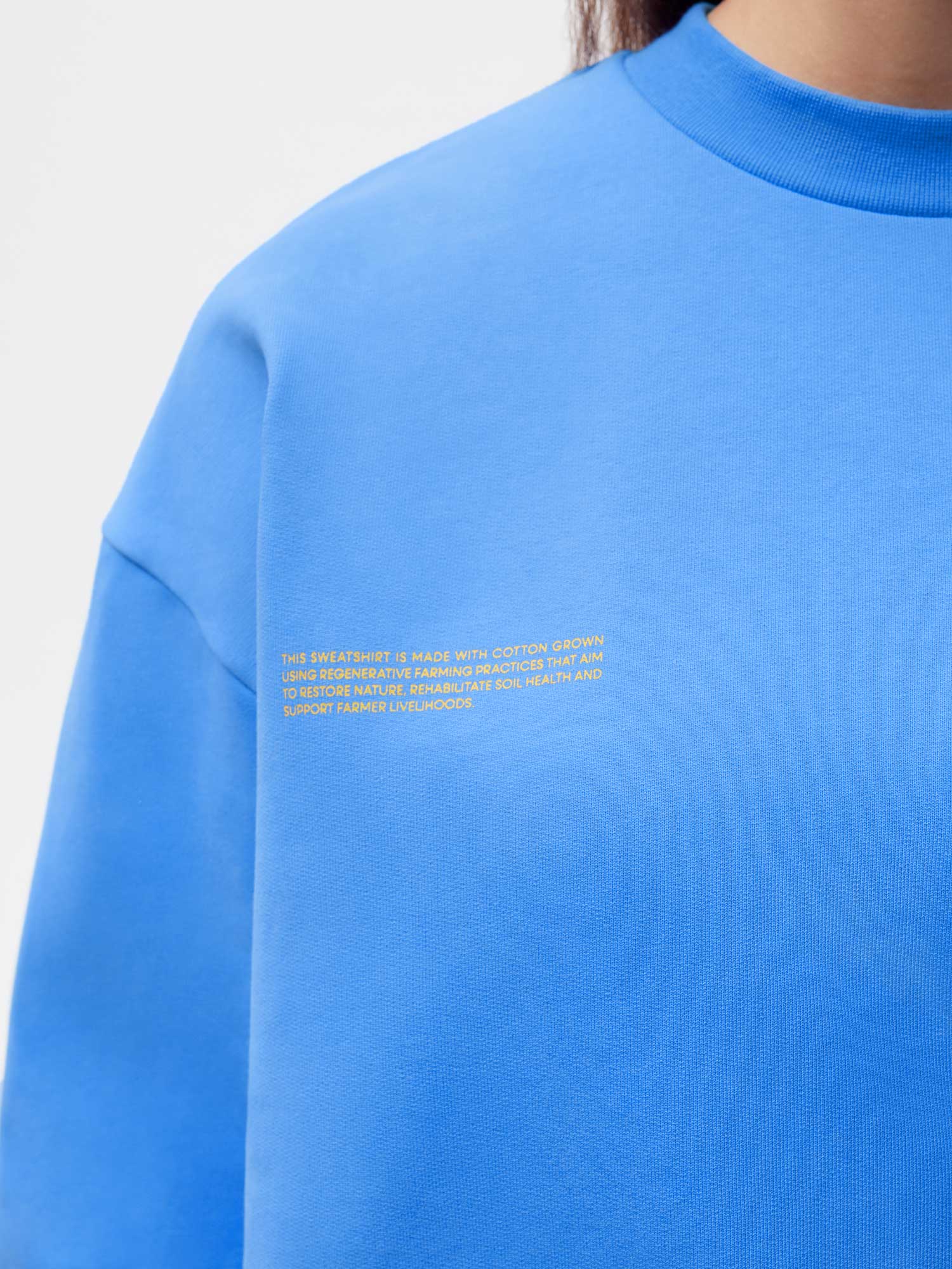 In Conversion Cotton Sweatshirt—water blue