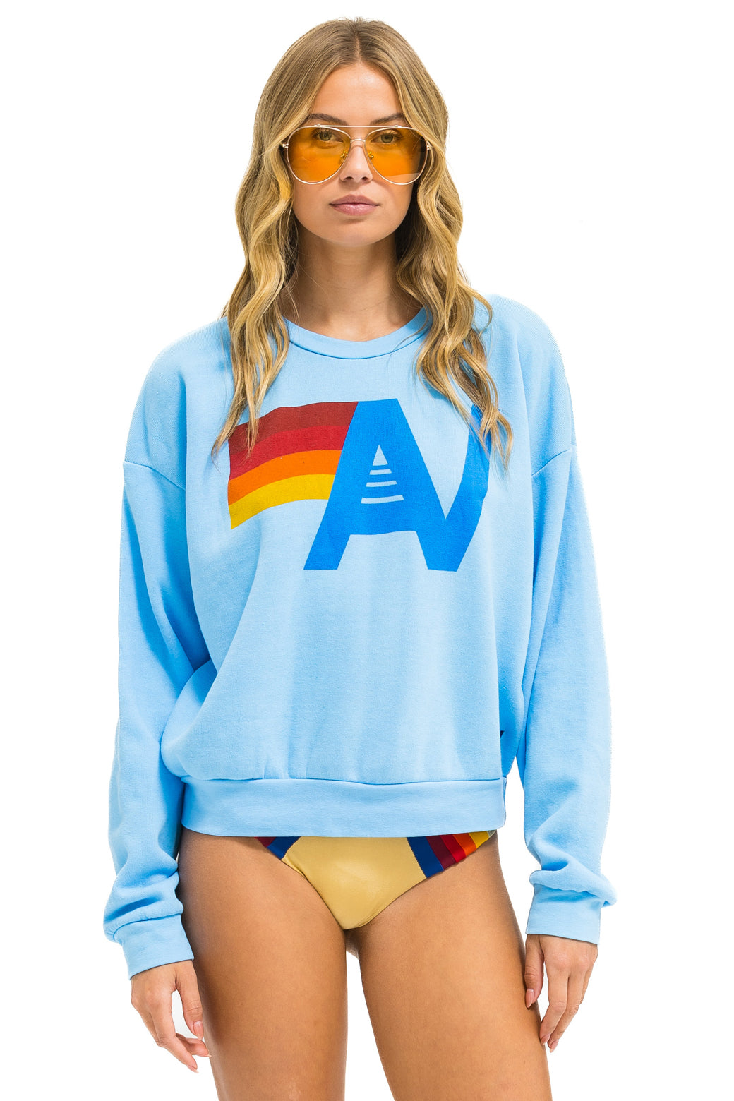 LOGO RELAXED CREW SWEATSHIRT - SKY