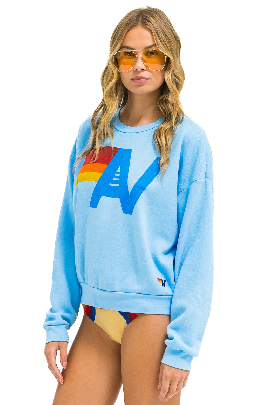 LOGO RELAXED CREW SWEATSHIRT - SKY