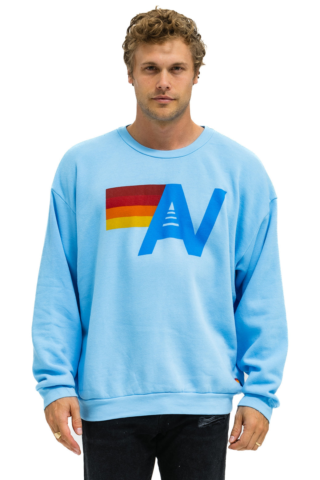 LOGO RELAXED CREW SWEATSHIRT - SKY