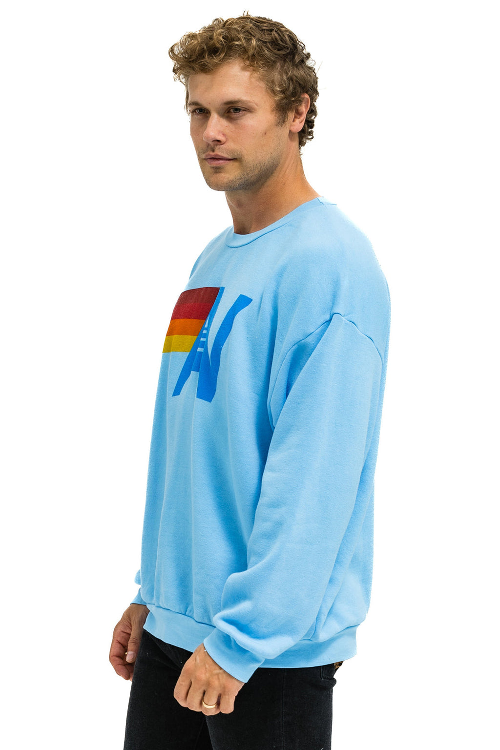 LOGO RELAXED CREW SWEATSHIRT - SKY