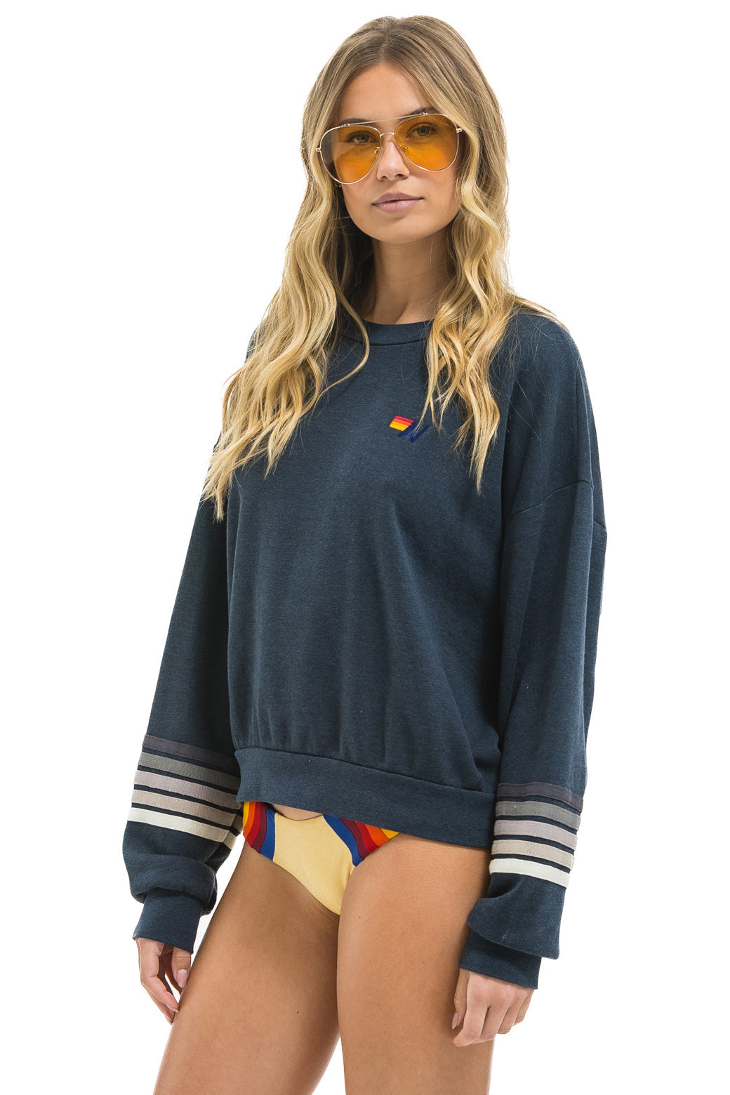RUGBY STITCH 2 RELAXED CREW SWEATSHIRT - CHARCOAL // CHARCOAL
