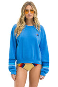 RUGBY STITCH 2 RELAXED CREW SWEATSHIRT - COBALT // BLUE