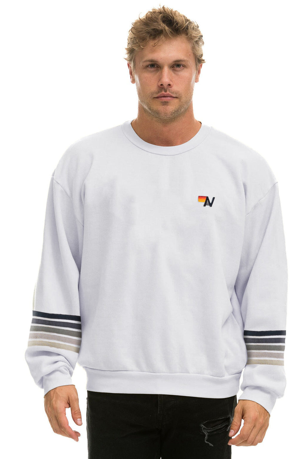 RUGBY STITCH 2 RELAXED CREW SWEATSHIRT - DOVE // GREY