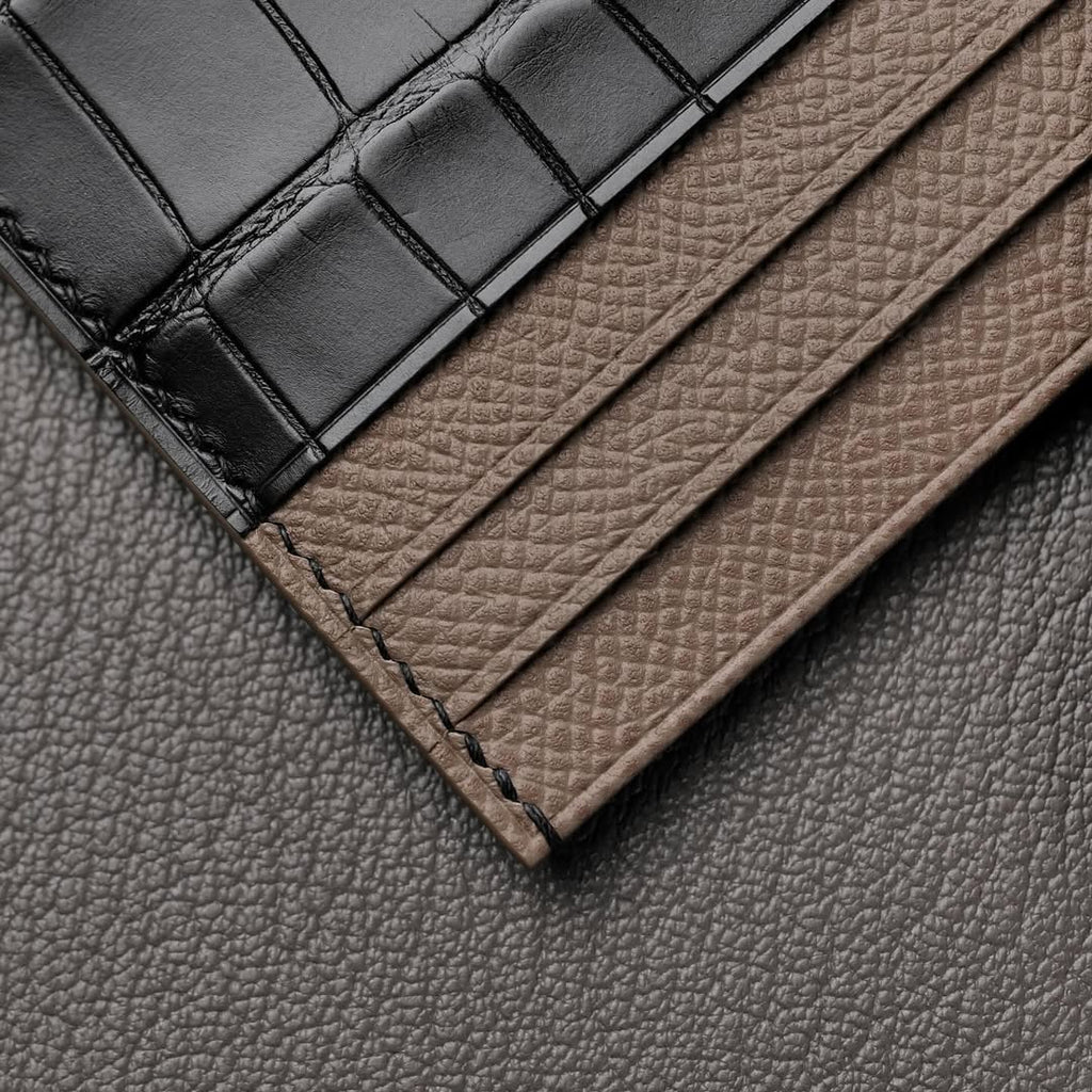 Black x Etoupe Flat card holder