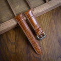 Alligator Leather Watch Strap/Cognac Leather Strap Watch/Quick Release Watch Strap/Leather Handmade Watch Strap/Custom Leather Watch Band