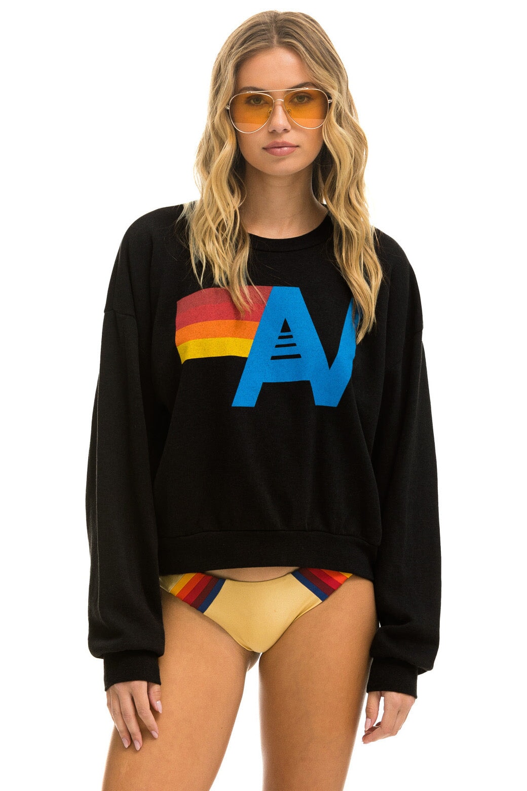 LOGO RELAXED CREW SWEATSHIRT - BLACK