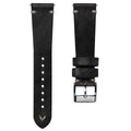 Simple Handmade Italian Leather Watch Strap - Black